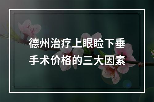 德州治疗上眼睑下垂手术价格的三大因素