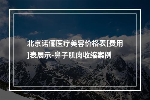 北京诺俪医疗美容价格表[费用]表展示-鼻子肌肉收缩案例