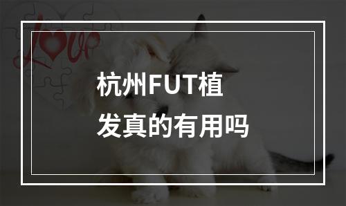 杭州FUT植发真的有用吗