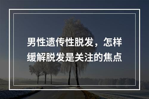 男性遗传性脱发，怎样缓解脱发是关注的焦点