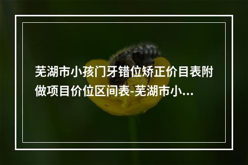 芜湖市小孩门牙错位矫正价目表附做项目价位区间表-芜湖市小孩门牙错位矫正价格