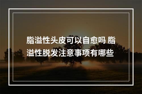 脂溢性头皮可以自愈吗 脂溢性脱发注意事项有哪些