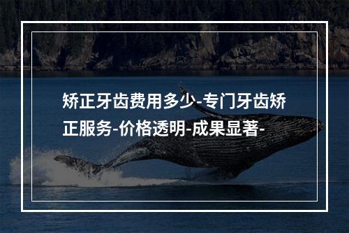 矫正牙齿费用多少-专门牙齿矫正服务-价格透明-成果显著-