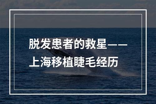 脱发患者的救星——上海移植睫毛经历