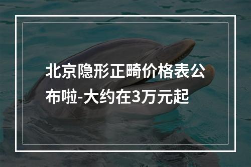 北京隐形正畸价格表公布啦-大约在3万元起