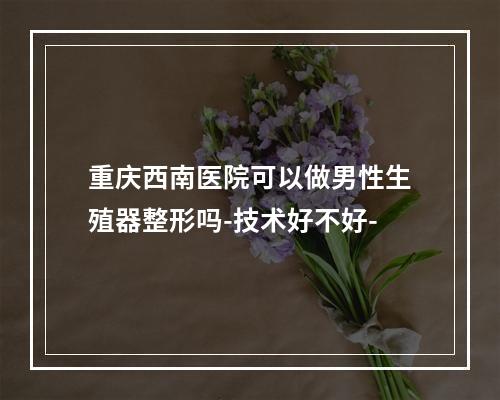 重庆西南医院可以做男性生殖器整形吗-技术好不好-