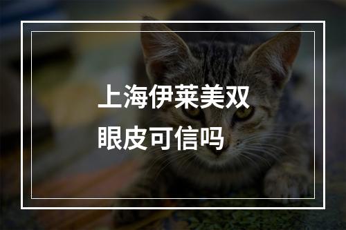 上海伊莱美双眼皮可信吗