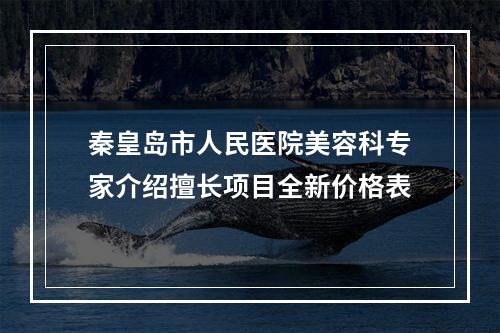 秦皇岛市人民医院美容科专家介绍擅长项目全新价格表