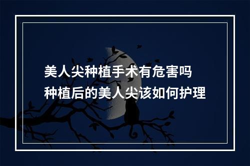 美人尖种植手术有危害吗 种植后的美人尖该如何护理