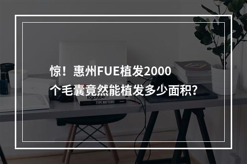 惊！惠州FUE植发2000个毛囊竟然能植发多少面积？