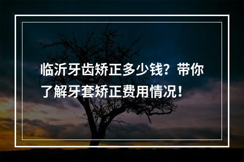 临沂牙齿矫正多少钱？带你了解牙套矫正费用情况！