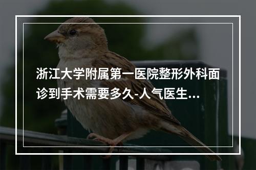 浙江大学附属第一医院整形外科面诊到手术需要多久-人气医生擅长抢先看-