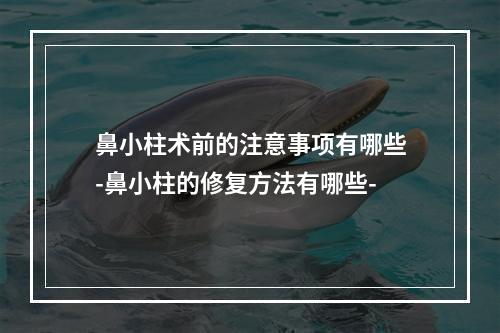 鼻小柱术前的注意事项有哪些-鼻小柱的修复方法有哪些-