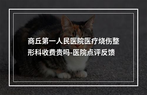 商丘第一人民医院医疗烧伤整形科收费贵吗-医院点评反馈