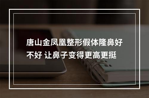 唐山金凤凰整形假体隆鼻好不好 让鼻子变得更高更挺