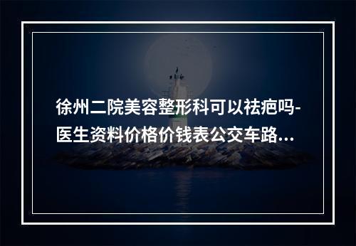 徐州二院美容整形科可以祛疤吗-医生资料价格价钱表公交车路线查询