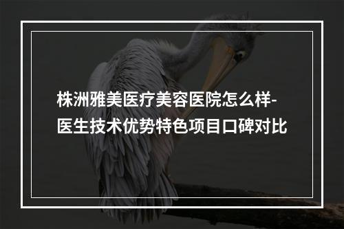 株洲雅美医疗美容医院怎么样-医生技术优势特色项目口碑对比