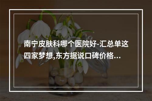 南宁皮肤科哪个医院好-汇总单这四家梦想,东方据说口碑价格成正比