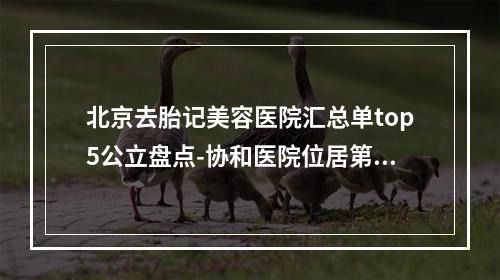 北京去胎记美容医院汇总单top5公立盘点-协和医院位居第三，榜首花落谁家