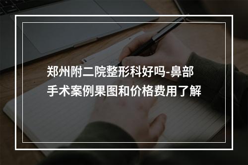 郑州附二院整形科好吗-鼻部手术案例果图和价格费用了解