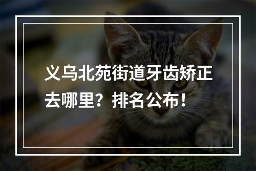 义乌北苑街道牙齿矫正去哪里？排名公布！