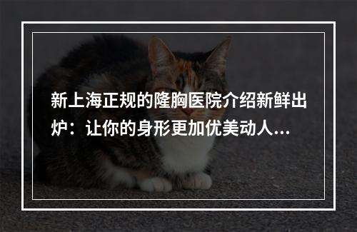 新上海正规的隆胸医院介绍新鲜出炉：让你的身形更加优美动人！