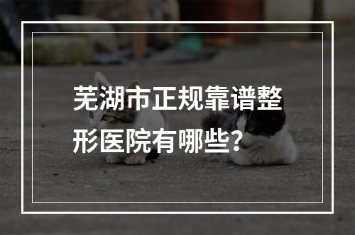 芜湖市正规靠谱整形医院有哪些？