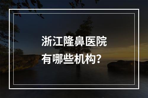 浙江隆鼻医院有哪些机构？