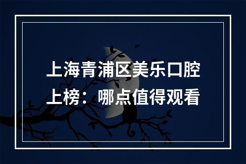 上海青浦区美乐口腔上榜：哪点值得观看