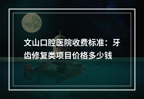 文山口腔医院收费标准：牙齿修复类项目价格多少钱