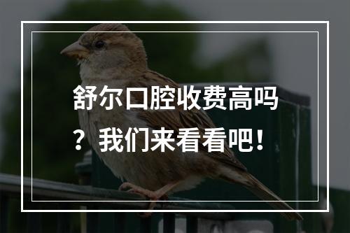 舒尔口腔收费高吗？我们来看看吧！