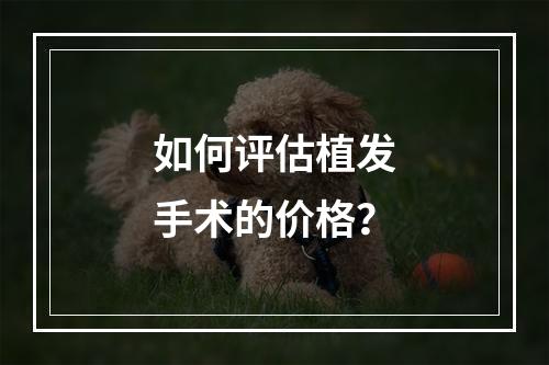 如何评估植发手术的价格？