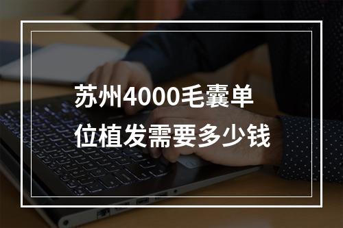 苏州4000毛囊单位植发需要多少钱