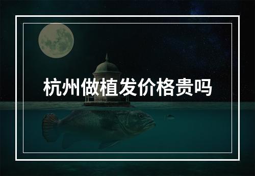 杭州做植发价格贵吗