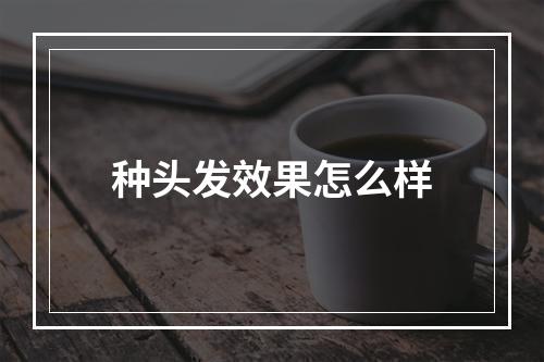 种头发效果怎么样