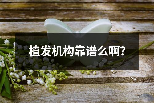 植发机构靠谱么啊？