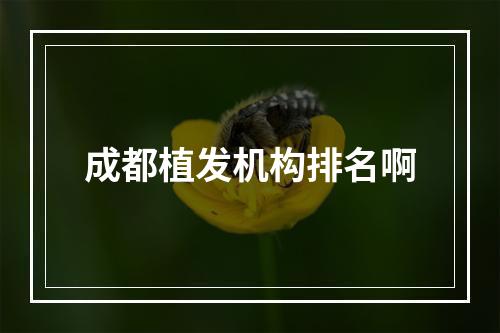 成都植发机构排名啊