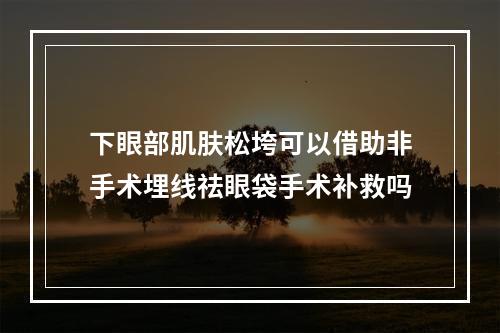 下眼部肌肤松垮可以借助非手术埋线祛眼袋手术补救吗