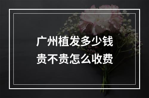 广州植发多少钱贵不贵怎么收费