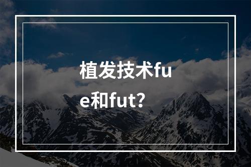 植发技术fue和fut？