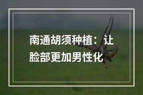 南通胡须种植：让脸部更加男性化