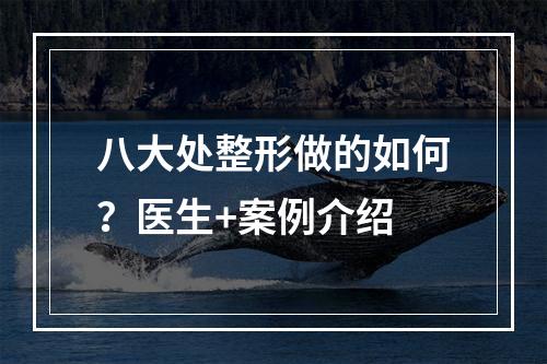 八大处整形做的如何？医生+案例介绍