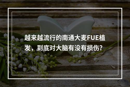 越来越流行的南通大麦FUE植发，到底对大脑有没有损伤？