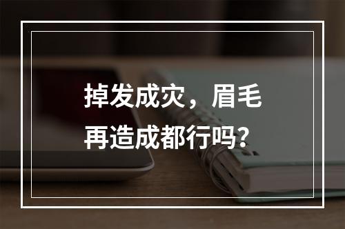 掉发成灾，眉毛再造成都行吗？