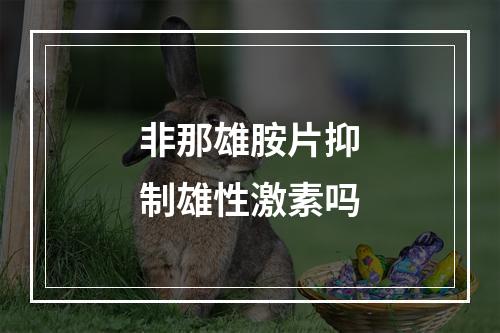 非那雄胺片抑制雄性激素吗