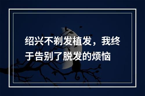 绍兴不剃发植发，我终于告别了脱发的烦恼