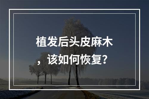 植发后头皮麻木，该如何恢复？