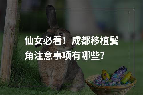 仙女必看！成都移植鬓角注意事项有哪些？