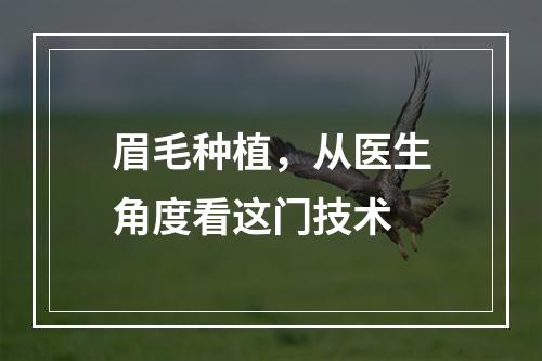 眉毛种植，从医生角度看这门技术