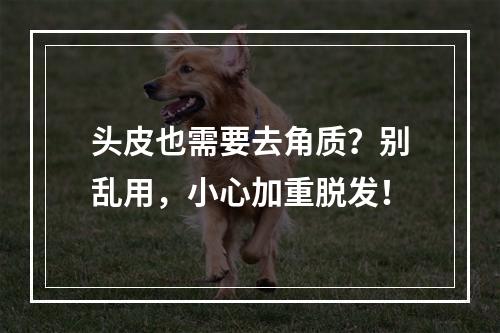 头皮也需要去角质？别乱用，小心加重脱发！